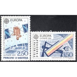 Andorra Francesa 402/03 1991 Europa Satélites MNH Andorra Francesa 402/03 1991 Europa Satélites MNH