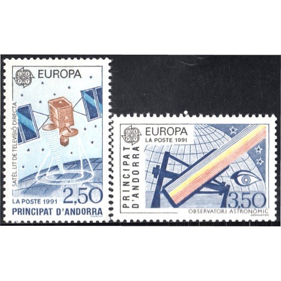 Andorra Francesa 402/03 1991 Europa Satélites MNH Andorra Francesa 402/03 1991 Europa Satélites MNH
