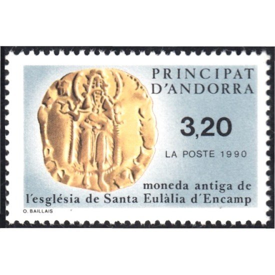 Andorra Francesa 397 1990 Moneda antigua MNH Andorra Francesa 397 1990 Moneda antigua MNH