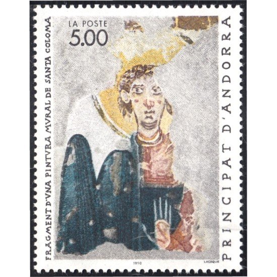 Andorra Francesa 396 1990 Pintura Mural de Santa Coloma MNH Andorra Francesa 396 1990 Pintura Mural de Santa Coloma MNH