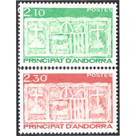 Andorra Francesa 390/91 1990 Escudos primitivos del Valles MNH Andorra Francesa 390/91 1990 Escudos primitivos del Valles MNH