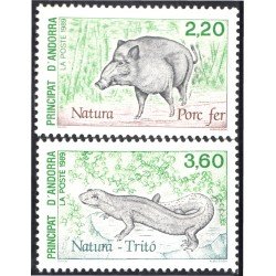 Andorra Francesa 382/83 1989 Fauna Cerdo Lagarto MNH Andorra Francesa 382/83 1989 Fauna Cerdo Lagarto MNH