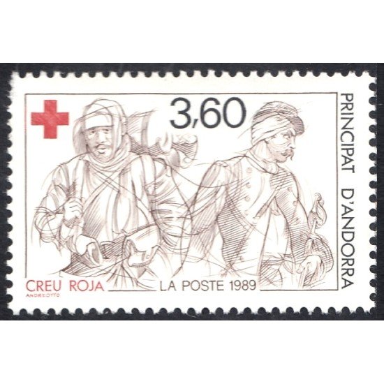 Andorra Francesa 380 1989 Cruz Roja MNH Andorra Francesa 380 1989 Cruz Roja MNH