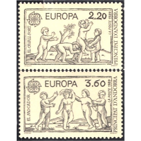 Andorra Francesa 378/79 1989 Europa El Mocador MNH Andorra Francesa 378/79 1989 Europa El Mocador MNH