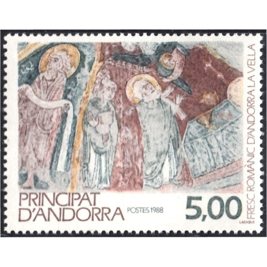 Andorra Francesa 375 1988 Pintura románica de Andorra La Vella MNH Andorra Francesa 375 1988 Pintura románica de Andorra La Vella MNH