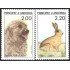 Andorra Francesa 373/74 1988 Animales Perro Liebre MNH