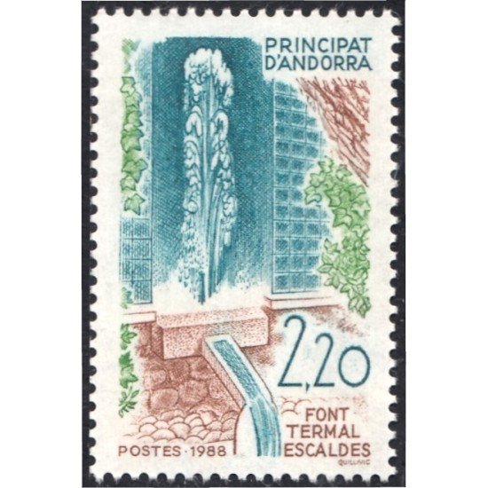 Andorra Francesa 371 1988 Fuente termal MNH Andorra Francesa 371 1988 Fuente termal MNH