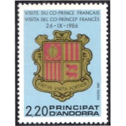 Andorra Francesa 355 1987 Escudo de Andorra MNH
