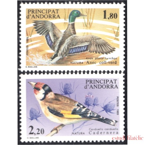 Andorra Francesa 342/43 1985 Pájaros Aves BirdsMNH