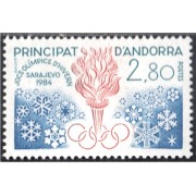 Andorra Francesa 327 1984 Juegos Olímpicos de Sarajevo MNH