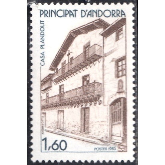 Andorra Francesa 326 1983 Arquitectura andorrana Casa Plandolit MNH Andorra Francesa 326 1983 Arquitectura andorrana Casa Plandolit MNH