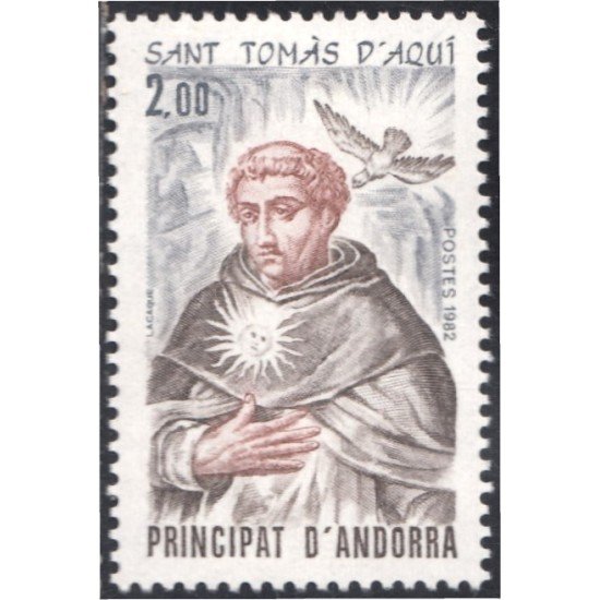 Andorra Francesa 309 1982 Santo Tomás de Aquino MNH Andorra Francesa 309 1982 Santo Tomás de Aquino MNH