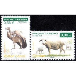 Andorra Francesa 690/91 2010 Fauna Buitre Oveja MNH Andorra Francesa 690/91 2010 Fauna Buitre Oveja MNH