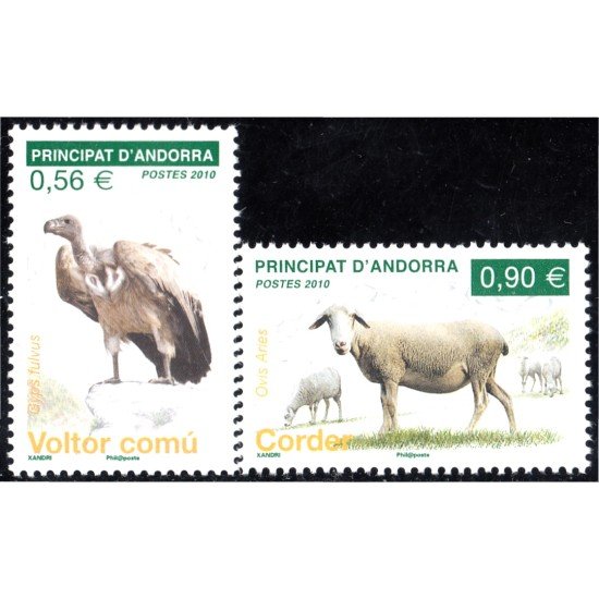 Andorra Francesa 690/91 2010 Fauna Buitre Oveja MNH Andorra Francesa 690/91 2010 Fauna Buitre Oveja MNH