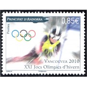 Andorra Francesa 687 2010 Juegos Olímpicos invierno Vancouver Canadá Esquí MNH