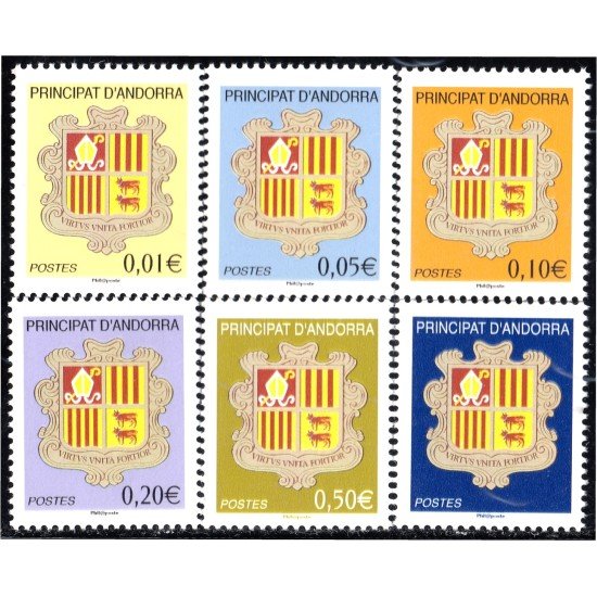 Andorra Francesa 681/86 2010 Escudos Shields MNH Andorra Francesa 681/86 2010 Escudos Shields MNH