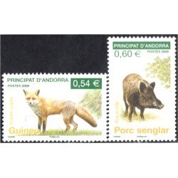 Andorra Francesa 649/50 2008 Fauna Zorro Jabalí MNH Andorra Francesa 649/50 2008 Fauna Zorro Jabalí MNH