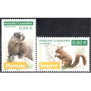 Andorra Francesa 634/35 2007 Fauna Animales Marmota y Esquirol MNH