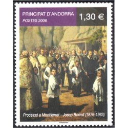 Andorra Francesa 631 2006 Pintura de Josep Borrell Procesión y Montserrat MNH Andorra Francesa 631 2006 Pintura de Josep Borrell Procesión y Montserrat MNH