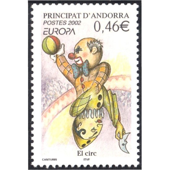 Andorra Francesa 569 2002 Europa El circo MNH Andorra Francesa 569 2002 Europa El circo MNH