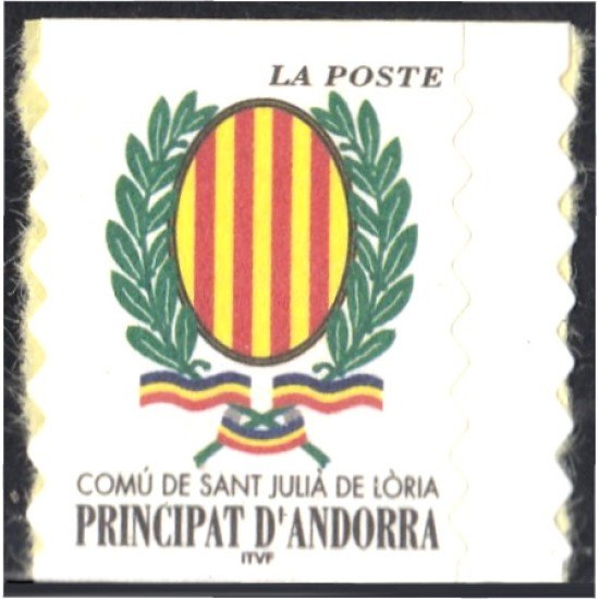 Andorra Francesa 542 2001 San Julia de Loria Autoadhesivo Andorra Francesa 542 2001 San Julia de Loria Autoadhesivo
