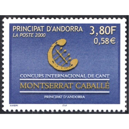 Andorra Francesa 527 2000 Concurso Internacional de canto Montserrat Caballe MNH