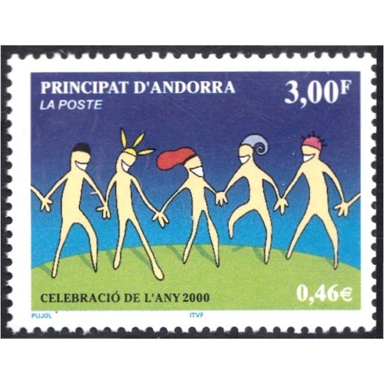 Andorra Francesa 525 2000 Celebración del año 2000 MNH Andorra Francesa 525 2000 Celebración del año 2000 MNH