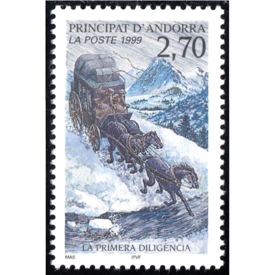Andorra Francesa 516 1999 La 1ª Diligencia MNH Andorra Francesa 516 1999 La 1ª Diligencia MNH