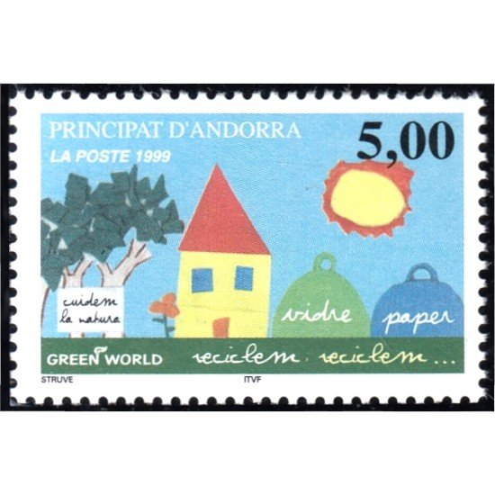 Andorra Francesa 513 1999 Reciclaje cuidemos la naturaleza MNH Andorra Francesa 513 1999 Reciclaje cuidemos la naturaleza MNH