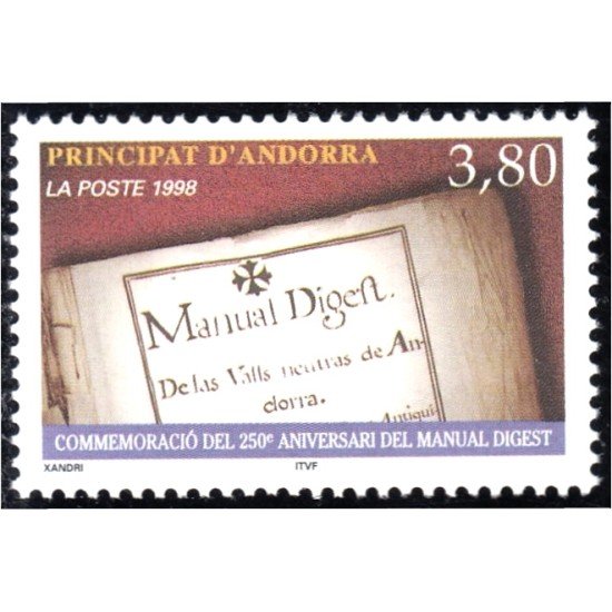 Andorra Francesa 511 1998 Manual Digest MNH Andorra Francesa 511 1998 Manual Digest MNH
