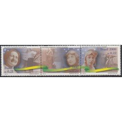 Brasil Brazil 2550/2552 2000 Homenajes a aviadoras brasileñas MNH Brasil Brazil 2550/2552 2000 Homenajes a aviadoras brasileñas MNH
