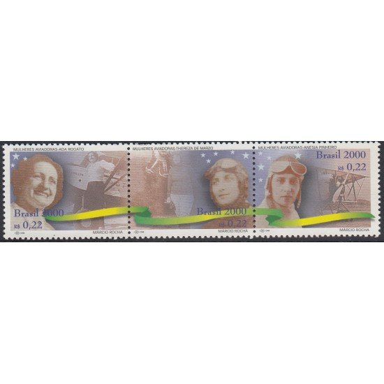 Brasil Brazil 2550/2552 2000 Homenajes a aviadoras brasileñas MNH