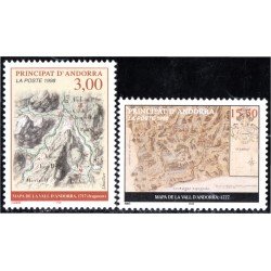 Andorra Francesa 508/09 1998 Mapas de la Vall de Andorra MNH Andorra Francesa 508/09 1998 Mapas de la Vall de Andorra MNH