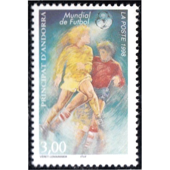 Andorra Francesa 503 1998 Mundial de Fútbol MNH Andorra Francesa 503 1998 Mundial de Fútbol MNH