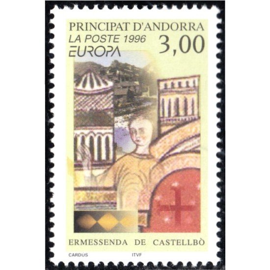 Andorra Francesa 476 1996 Obra artística Ermessenda de Castellbò MNH Andorra Francesa 476 1996 Obra artística Ermessenda de Castellbò MNH