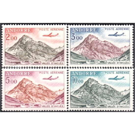 Andorra Francesa Aéreo 5/8 1961-64 Valle de Inclés MNH Andorra Francesa Aéreo 5/8 1961-64 Valle de Inclés MNH