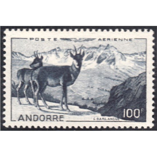 Andorra Francesa Aéreo 1 1950 Animales Glacial MNH