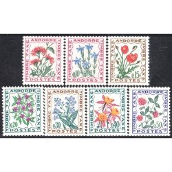 Andorra Francesa Tasas 46/52 1964/71 Flora Flores del campo MNH Andorra Francesa Tasas 46/52 1964/71 Flora Flores del campo MNH