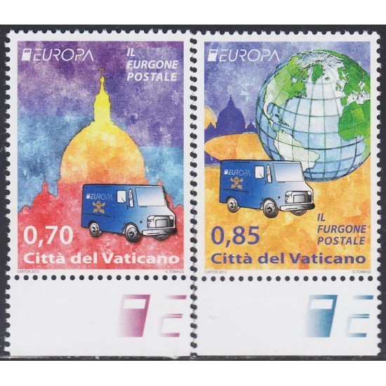 Vaticano 1621/22 2013 Europa Furgoneta Postal MNH Vaticano 1621/22 2013 Europa Furgoneta Postal MNH