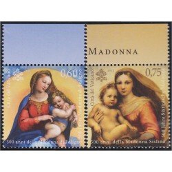 Vaticano 1584/85 2012 500 años de la Virgen de Foligno MNH Vaticano 1584/85 2012 500 años de la Virgen de Foligno MNH