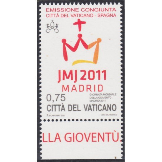 Vaticano 1559 2011 XXVI Festival Mundial de la Juventud MNH Vaticano 1559 2011 XXVI Festival Mundial de la Juventud MNH