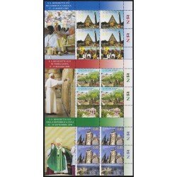 Vaticano 1540/42 2010 Minihojita Viajes de SS Benedicto XVI MNH Vaticano 1540/42 2010 Minihojita Viajes de SS Benedicto XVI MNH