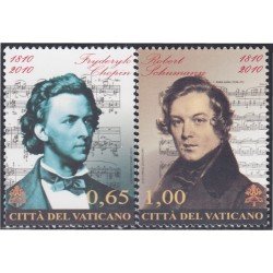 Vaticano 1526/27 2010 Músicos Frederic Chopin y Robert Schuman MNH Vaticano 1526/27 2010 Músicos Frederic Chopin y Robert Schuman MNH