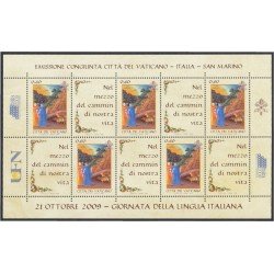 Vaticano 1506 2009 Minihojita 21 Octubre Día de la Lengua Italiana MNH