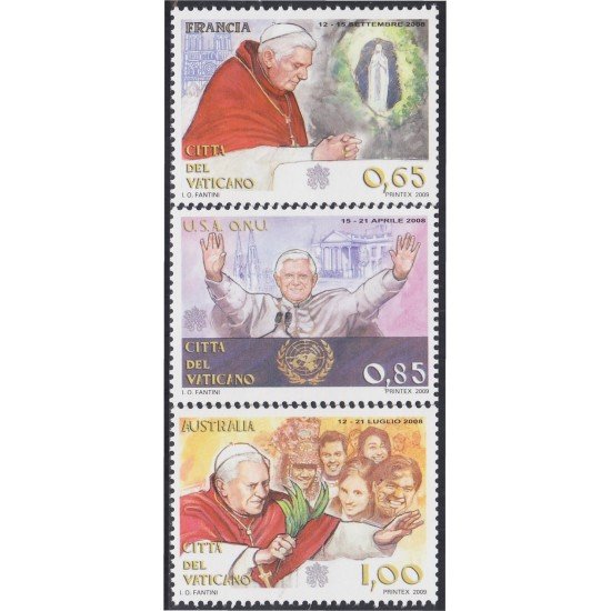 Vaticano 1498/00 2009 Viajes de SS Benedicto XVI MNH Vaticano 1498/00 2009 Viajes de SS Benedicto XVI MNH