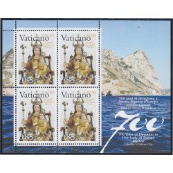 Vaticano 1482 2009 Minihojita 700 Años de devoción a Notre Dame Virgen con el niño sentado MNH Vaticano 1482 2009 Minihojita 700 Años de devoción a Notre Dame Virgen con el niño sentado MNH