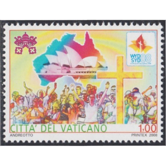 Vaticano 1466 2008 Día mundial de la Juventud MNH