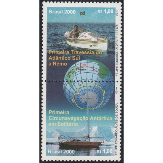 Brasil Brazil 2585/86 2000 1era. Travesia del Atlantico Sur a remo MNH