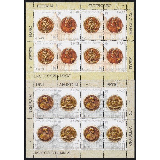 Vaticano 1409/12 2006 Minihojita Basílica de St.Pedro Roma MNH