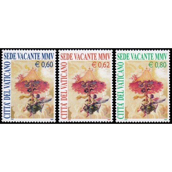 Vaticano 1374/76 2005 Insignia de la Cámara Apostólica MNH Vaticano 1374/76 2005 Insignia de la Cámara Apostólica MNH